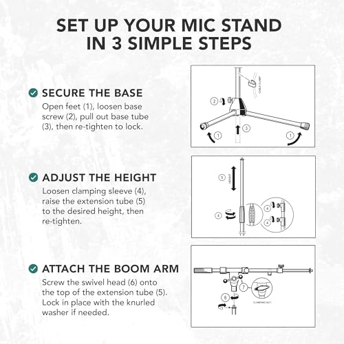 K&M König & Meyer 21090.500.55 Tripod Microphone Stand - Adjustable Telescoping 2-Piece Boom Arm - Professional Grade - Heavy Duty with Folding Leg Base - German Made Black - color: Black, style: Tall (35"-63")