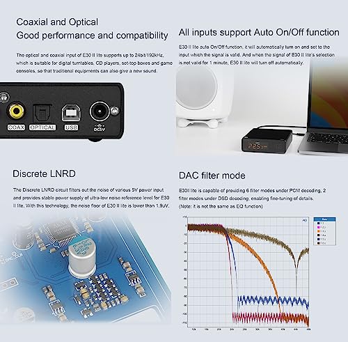 Topping E30II lite DAC Preamp - AK4493S Hi-Res XMOS XU208 DAC 32Bit/768kHz DSD512 DSD Direct Mode for USB/Coax/Opt Inputs RCA HiFi Stereo Digital Audio Decoder(Silver) - color: Silver