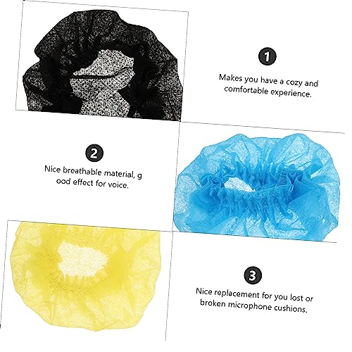 SHOWERORO 200pcs Disposable Microphone Covers Moisture-resistant Mic Protectors for Ktv Conferences and Performances Saliva and