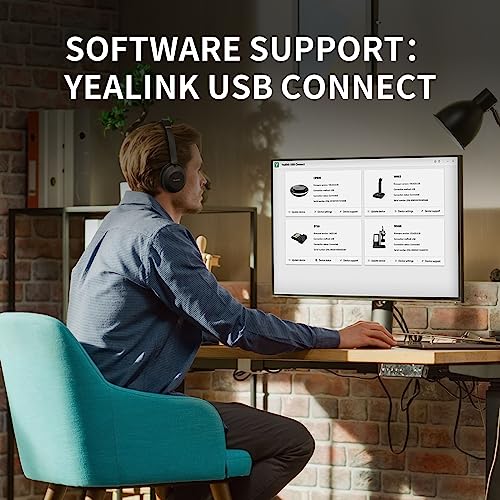 Yealink UH37 Wired USB-A Headset with Noise Cancelling Mic for PC Computer | Mono Work Headset with Microphone Professional Office Call Center Headphone Teams Certified Compatible with Teams Zoom