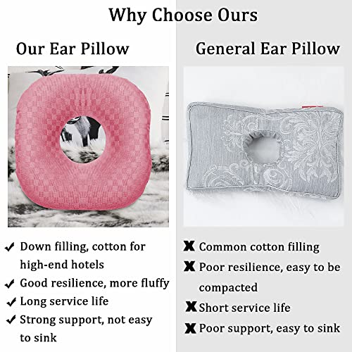 Ear Piercing Pillow with Hole for Cartilage Piercings, CNH Support - color: Pink