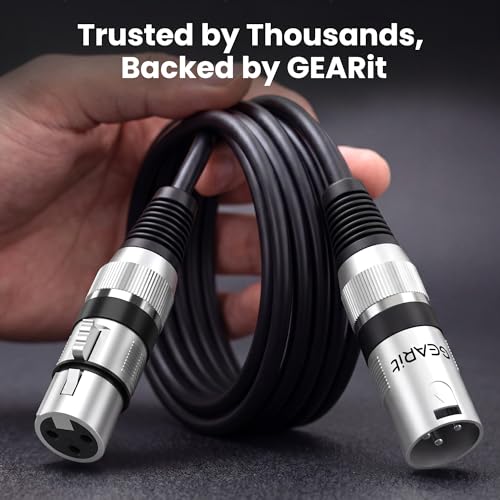 GEARit 22AWG OFC XLR Cables 3FT 10-Pack Male to Female for Studio Recording | Balanced 3-Pin Microphone Cables with Dual Shielding for Podcasters Streamers Mixers Powered Speakers and Desktop Audio Gear - size: 3 Feet (10-Pack), style: 10 Pack