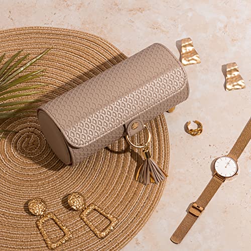 VLANDO Viaggio Mothers Day Gifts Her - Small Jewelry Case Box - Travel Essential Accessories for Women, Travelers, Couples, Mom, Friends, Bridesmaid | Stepped Sections Compartments Keep Jewelry Visible, Soft Lining Protect Pieces, Snap Closure, Travel Gif