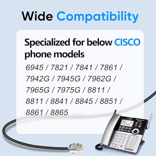 Telephone Headset with Microphone Noise Canceling for Cisco Landline Phone, Call Center Office Deskphone Headset with Phone Jack RJ9 for Cisco 6941 7841 7942 7960 7961 7962 7965 8845 8945