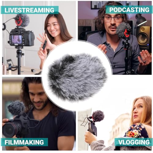 ERINGOGO Microphone Windscreen Cover Windproof Furry Protector for Enhanced Sound Reception Hair Design for Outdoor Filming and Recording Durable and Easy to Install