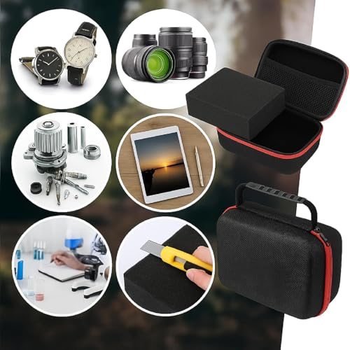 Relaxweex Hard Case with Foam, 7.8 X 6.3 X 3.5 Inch, Black and Red | EVA Waterproof Shockproof Case, Customizable Foam for Camera Electronics Instruments, Digital Products, with Knife - color: Black and Red, size: 7.8 x 6.3 x 3.5 inch