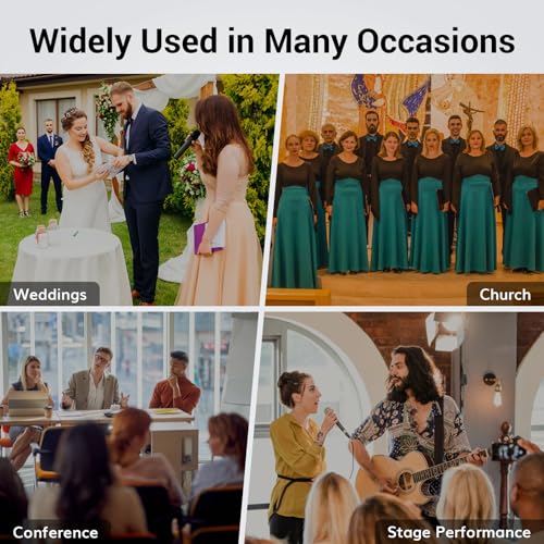 TONOR Wireless Microphone System, Handheld Mic Set with Headset/Lapel Mics | Lavalier Mic with Bodypack Transmitter, Receiver, 60 m/200ft Range Compatible with PA Speaker, for Karaoke, Singing, Church - style: 2 Handheld 2 Bodypack Mics
