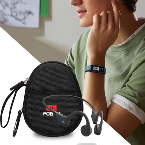 FBLFOBELI Kids Headphone Case for BAICLUD/Mehomeli/JusTalk/iClever/LOBKIN | Hard EVA Shell, Kids Bluetooth Air Conduction Open Ear Headphones Case, Shockproof & Water-Resistant, Black - color: Black