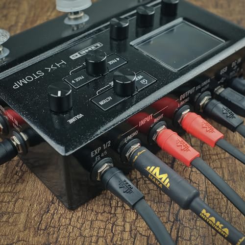 Flat Low Profile Stereo Guitar Patch Cable 6.5ft for Effects Pedals, 1/4 inch TRS Slim Straight Plugs, Black - color: Black, size: 6.5ft TRS(Straight to Straight)