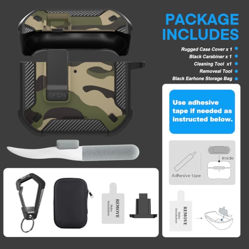 for AirPods 4 Case & AirPods 5 Case with Magnetic Lock, Jungle Camo - color: Camo Jungle, size: AirPods 4 Case 2024 / AirPods 5 Case 2026