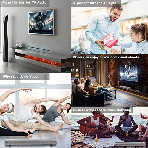 TOPROAD Sound Bar, Bluetooth 5.0 Wired/Wireless Speaker, Built-in Mic | 2.0 CH Surround, 3 Modes, Touch/Remote Control, Suitable for Cell Phone/Tablet/Projector/TV with BT, AUX/RCA Output