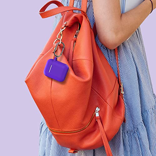 Compatible with AirPods Case Cover, Full Protective Silicone Skin Dust-Proof Designed for Apple AirPods 1st 2nd Generation with Keychain, Front LED Visible, Purple - color: C-Purple
