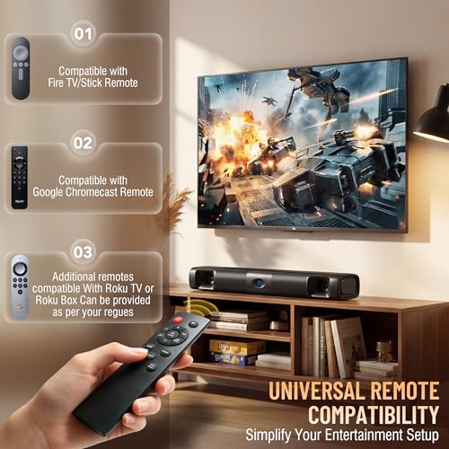 Sound Bar for Smart TV, 60W Deep Bass Soundbar with Clear Voice | Bluetooth 5.3/Optical/Auxiliary Inputs, Dual Bass Drivers, Surround Sound, Slim Wall Mount Design for TV/PC/Gaming/Projector