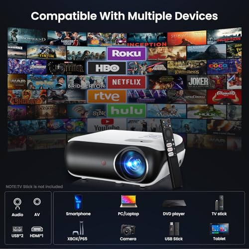 Official Licensed Google TV - HAPPRUN 4K Supported Outdoor Smart Projector | Google TV • 10K+ Apps • 4K Decoding • Dolby & AirPlay • Wi-Fi & Bluetooth • Outdoor Ready • Plug & Play • PS5 Compatible - style: Official Licensed Google TV