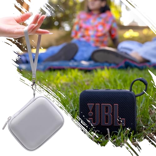 XANAD Hard Case Compatible with JBL Go 4 / GO 5 / Go 3 Ultra Speaker, White - color: White