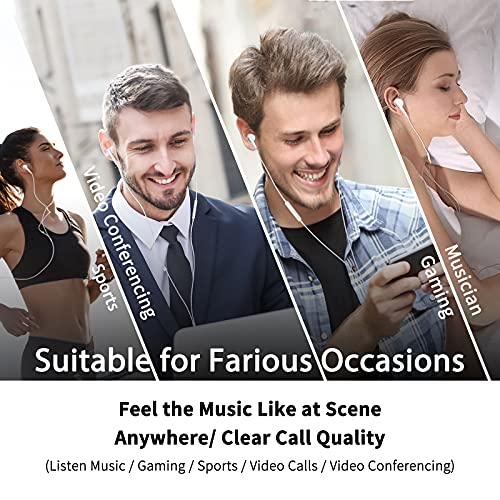 Kimwood Wired Earbuds with Microphone, Wired Earphones in Ear Headphones HiFi Stereo, Powerful Bass and Crystal Clear Audio, Compatible with iPhone, iPad, Android, Computer Most with 3.5mm Jack - color: White, size: regular