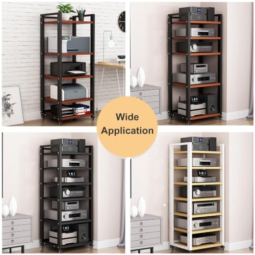 7-Tier Heavy Duty Audio Component Rack, Stereo Rack AV Media Stand Cabinet - color: A