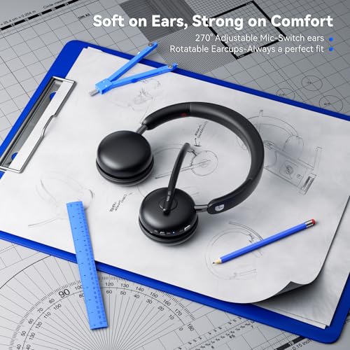 Dytole Wireless Headset with mic for Work