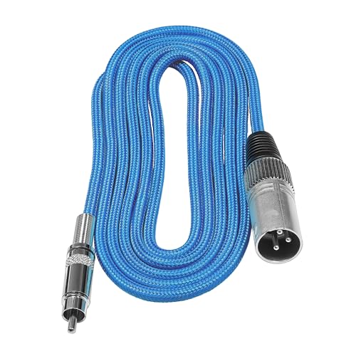 KONDOR BLUE x WhoisMatt | 6 FT RCA to XLR Male | Balanced XLR Audio Signal, Ultra-Durable, & Nylon Braided with Reinforced Metal Connectors | Blue - style: RCA to XLR Male