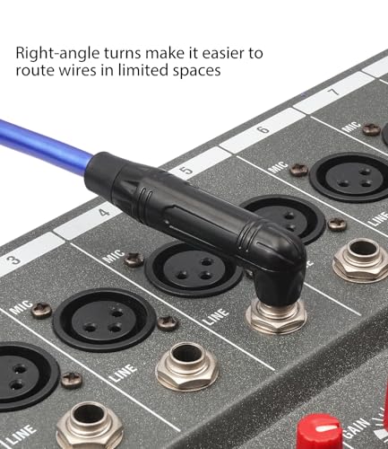 2Pack XLR Female to 1/4 TS Right Angle,6.35mm Mono 1/4 TS Right Angle to 3Pin XLR Female Audio Cable,20AWG 6N OFC+Silver Plated HI-END Audio Cable-6Feet - size: 6Feet(2Pack)