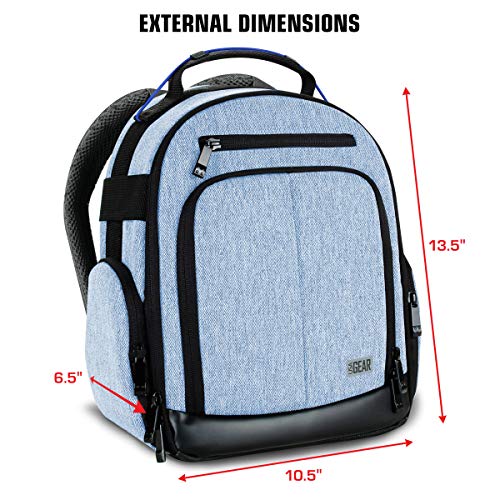 USA GEAR VR Headset Case - Virtual Reality Backpack with Customizable Interior Compartments Compatible with VR Gaming Headset, Controllers, and More Virtual Reality Gaming Accessories - Blue - color: Blue