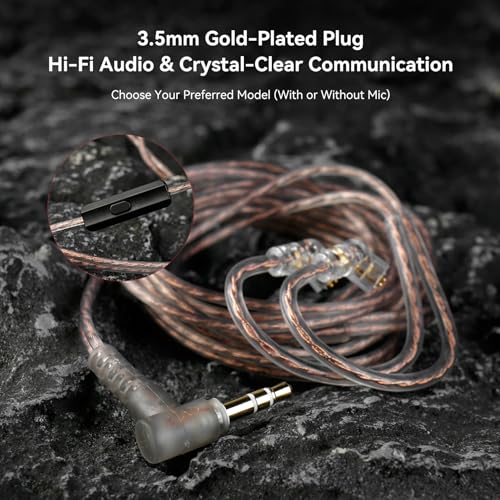 2026 Latest erabuds,KBEAR BK1 Wired Gaming Earbuds,10mm Single DD in Ear Monitor,HiFi Headset Wired Earbuds IEM Earphones with Detachable Cable for Gaming/Music/Video (Black, 3.5 with mic) - color: B