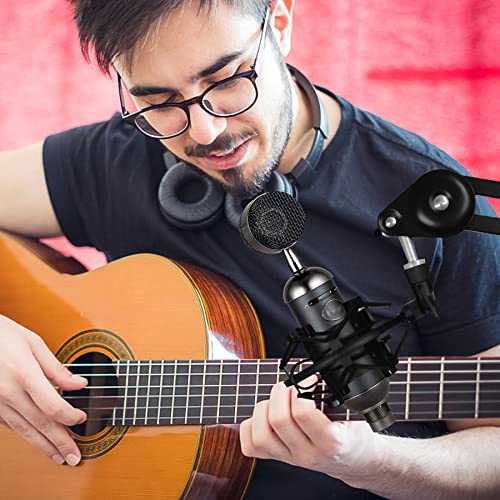 Microphone Shock Mount Mic Holder, Anti-Vibration Suspension Shock Mount Mic Holder Clip for 43mm-47mm Diameter Condenser Microphone