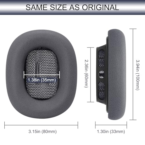 GEVO Upgraded Ear Cushions Replacement Earpads for AirPods Max 1 & 2 Headphones, Protein Leather Ear Pads Cover with Memory Foam and Magnet for AirPods Max 1 & 2 (Midnight) - color: Midnight