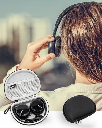 RAIACE Hard Storage Case Compatible with Sony MDRZX110NC & MDRZX110AP Noise Cancelling Headphones. (Case Only) - Black(Gray Lining)