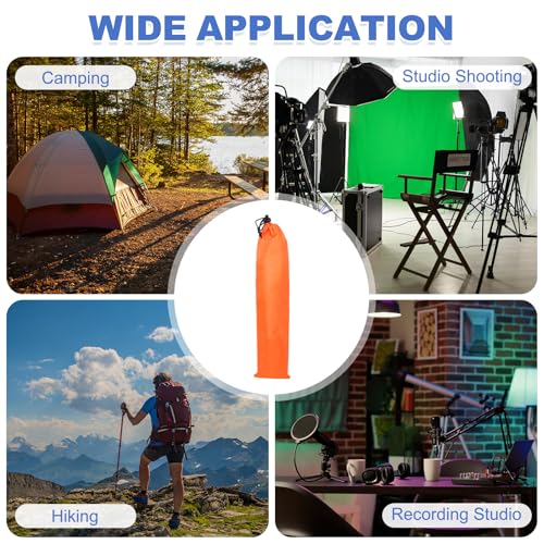 2 Pcs 18 x 5 Inch Tripod Monopod Case Bag, Oxford Cloth Foldable Tripod Carrying Case Bag with Drawstring, Fits Speaker/Light Stand/Studio/Outdoor/Travel/Camping, Orange - size: 18x5 Inch