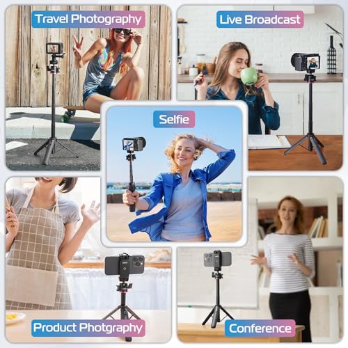 ULANZI MT-73 Extension Pole Tripod, Mini Selfie Stick Tripod Stand Handle Grip for Webcam Canon G7X Mark III Sony ZV-1 RX100 VII A6400 A6600 Cameras Vlogging | with Cold Shoe, Selfie Stick Tripod Handle Grip for iPhone/Android Sony/Canon/Nikon/Fujifilm Vi