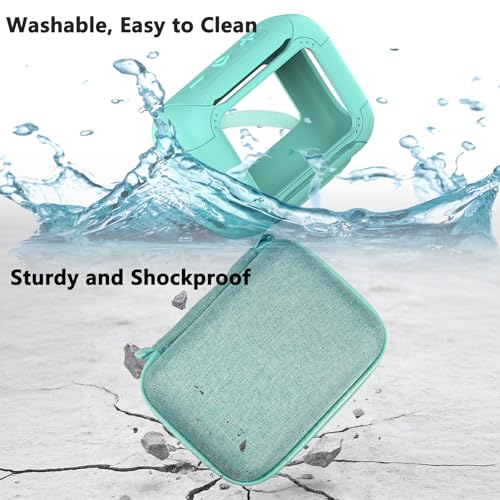 Protective Case for JBL Go 5 Portable Bluetooth Speaker | Accessories Hard Carrying Case and Silicone Cover with Metal Carabiner (Teal Case) - color: Teal Case