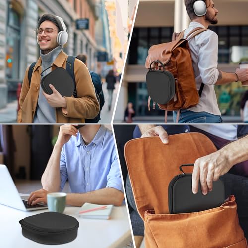 3 in 1 Silicone Cover and Case for Apple Airpods Max 2/ Airpods Max Headphones, AirPods Max Hard Case and Anti-Scratch Ear Pad Case/Ear Cups/Headband Covers Accessories (Black) - color: Black case & cover