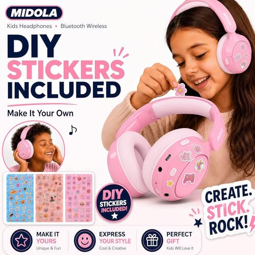 Kids Bluetooth Headphones Wireless,ANC, 68H,Safe Volume Limit 85/94dB Pink | Active Noise Cancelling,Adjustable Headband Foldable Over-Ear for Toddler Girls Boys Tablet/iPad,HD Stereo,Built-in Mic - color: Pink