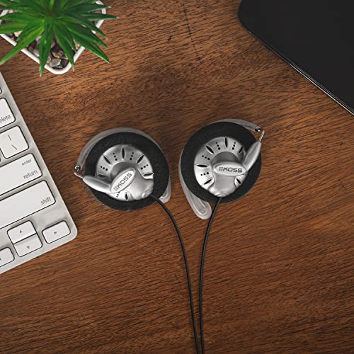 Koss KSC75 휴대용 스테레오폰 헤드폰, 싱글, 표준 포장 화이트/그레이 | 초경량, 오디오 애호가 - color: 화이트/그레이