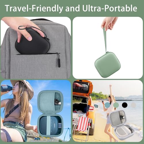 for Bose New SoundLink Micro 2nd Gen Speaker Protective Case, Grass Green | EVA Hard Shell, Soft Velvet Lining, Durable Wrist Strap, Portable Travel Bag with Carabiner, Mesh Accessory Pocket - color: Grass Green Case