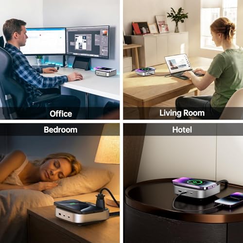 Charging Station 67W, 6 in1 iPhone Charging Station with USB Port | Wireless Charging, 2× AC Outlets, Desktop/Bedside/Nightstand GaN Multi Power Station for iPhone, Galaxy, Hotel-Grade, Grey - color: Grey
