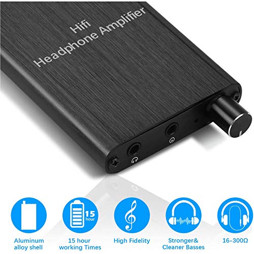 Headphone Amplifier, HiFi Headphone Amp 3.5mm Stereo Audio Gain Switch | Portable Amplifier Support Impedance 16-300Ω Headset for MP3/MP4/Phones/Digital Players/Computers/Xbox one,PS4,PS5 Controller