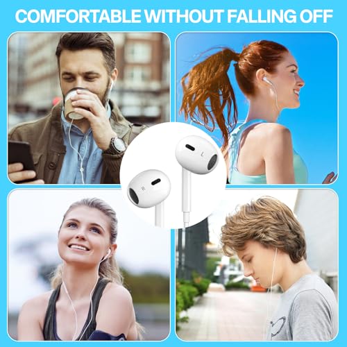 USB C Headphones, Wired Earbuds with iPhone 15/16/17 Pro Max Plus iPad Pro GalaxyS25/S24/S23/S22/S21/A56 Pixel 9/8/7