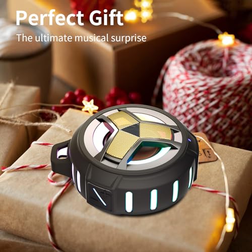 EBODA Waterproof Bluetooth Speaker Shower Portable Gifts for Adults Men | IP67 Wireless Speakers, LED Light, Stuff for Travel, Pool, Beach, River Floating Essentials-Black Golden Special Edition - color: Black & Gold