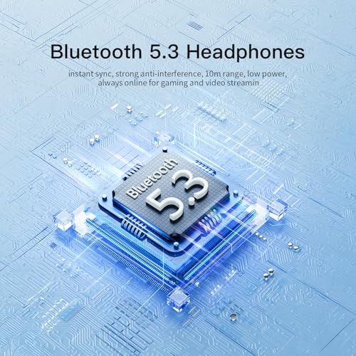 Wireless Over-Ear Headphones, Noise Cancelling Bluetooth Headphones with Microphone, Bluetooth 5.3, Foldable Lightweight Headset for Airplane Travel Home Office, White - color: White