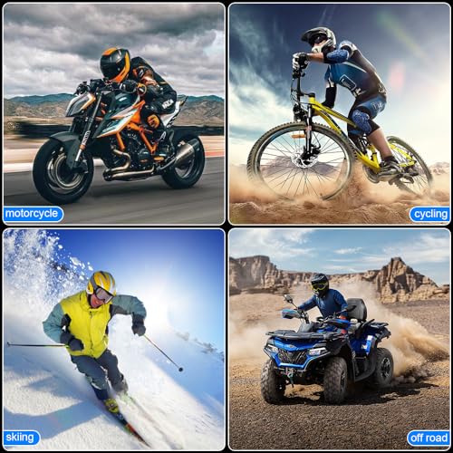 Motorcycle Bluetooth Headset, Bluetooth Helmet Speaker with Charging Case | Wireless Installation with Remote Control, BT5.3 Noise Cancellation, 1900mAh Battery 50+ Hours Work Time for Skiing Riding