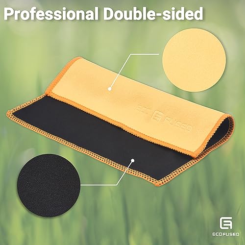 Eco-Fused Microfiber Cleaning Cloths Double-Sided - 5 Pack - 6.6 x 6.2 inch - Microfiber and Suede Cloth for Smartphones, LCD TV, Tablets, Laptop Screens, Camera Lenses (Yellow) - color: 5 Pack - 6.6 X 6.2" (Yellow)
