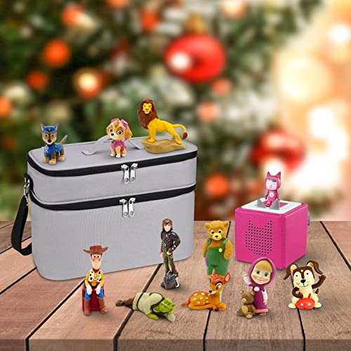 Storage Case for Toniesbox 2, Carrying Bag for Tonie Starter Set, Tony Characters, Audio Player Box, Charger & Headphone, Bag Only (Gray, Large) - color: Gray