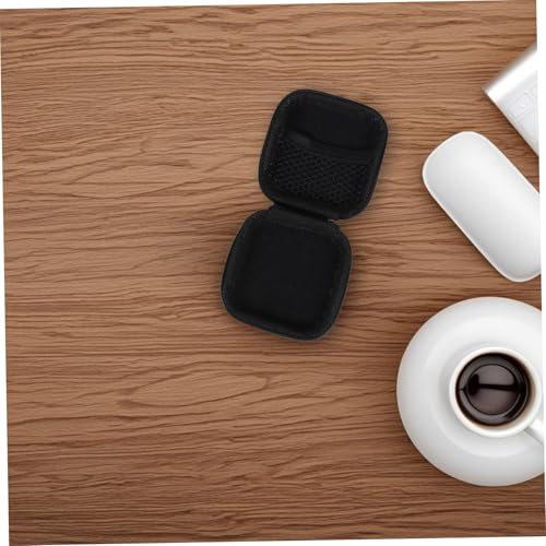 Portable Mini Eva Headphone Storage Case Hard Water Resistant Earphone Pouch with Mesh Lining for Scratch Protection Compact Carrying Organizer for Travel and Daily Use Black