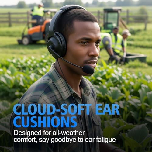 WODASEN Over Ear Noise Cancelling Headset Overhead Radio Headphone with VOX PTT Boom Mic for XPR3000e XPR3300e XPR3500e (XPR 3000 3300 3500) DEP550e DEP570e DP2400 DP2600 DGP8050e Elite (Double-Ear)