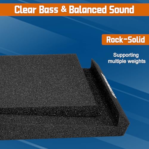 UCINNOVATE 2 Pack High-Density Acoustic Foam Speaker Riser for 5”- 6” Speakers, Prevent Vibration Studio Monitor Isolation Pads, Subwoofer Isolation for Sound Improvement