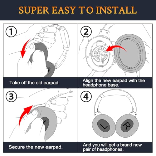 SOULWIT Earpads for TOZO HT2/HT3 Headphones, Ear Pads Cushions with Softer Protein Leather, Noise Isolation Foam - White - color: White