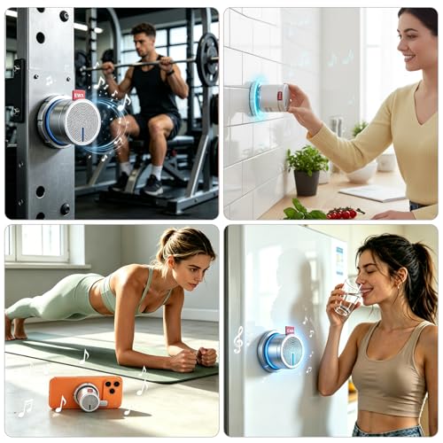 EWA Shower Speaker ,Magnetic Volume Knob Bluetooth Speaker with Phone Stand,Metal Portable Wireless Mini Speakers Waterproof ,for Bathroom Gym Home Kitchen,Birthday Gifts for Adults Teens - color: Silver