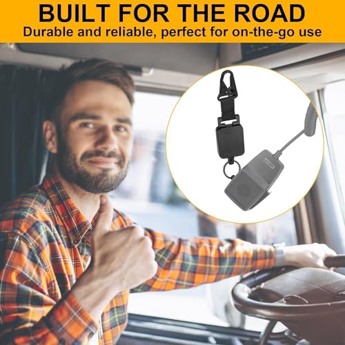 fantaseal 2-Pack Retractable Steel Rope CB Mic Hanger Holder Microphone Car Mount Lanyard Hook Mounting Kit-Rectangle